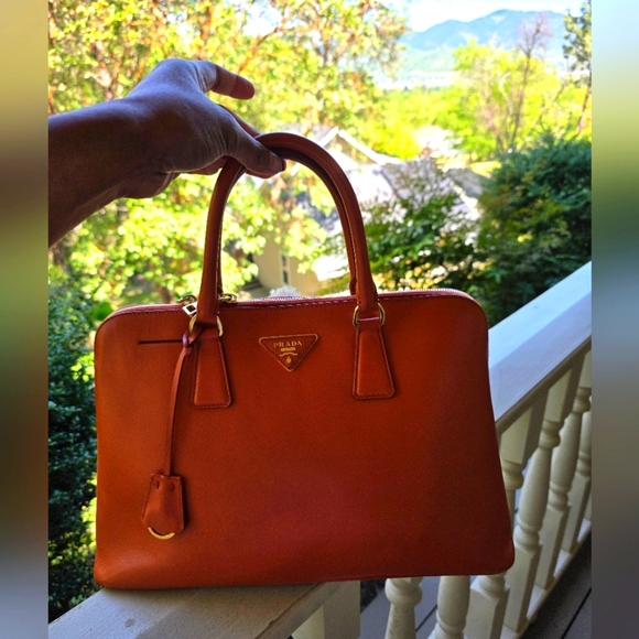 Prada Handbags - Prada Orange Leather Women's Hand Bag